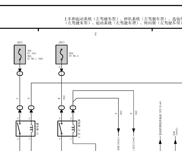 2010年雷克萨斯RX200T起动电路图