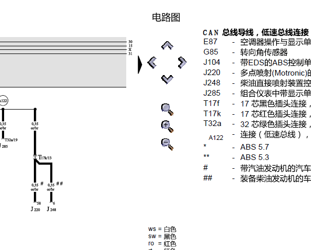2003年奥迪A6 CAN线电路图