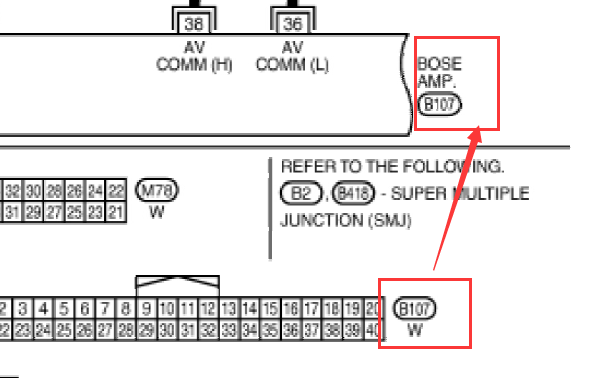 2009年英菲尼迪35 功放针脚
