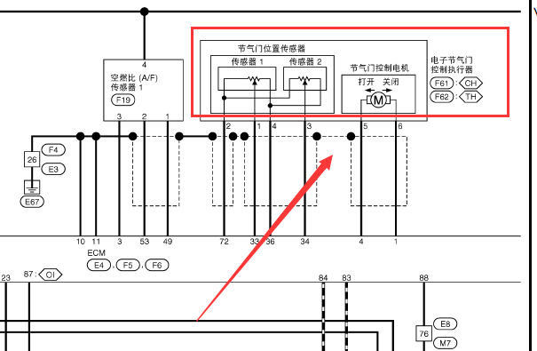 日产轩逸节气门电路图