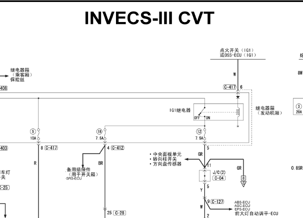 2015年三菱劲炫变速箱电路图