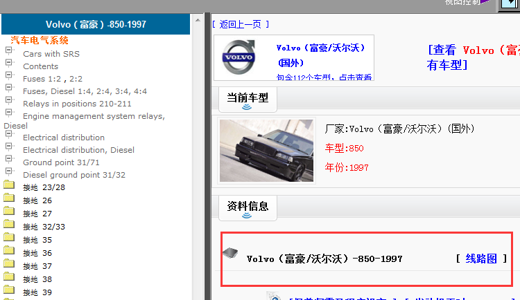 1997年沃尔沃850电路图