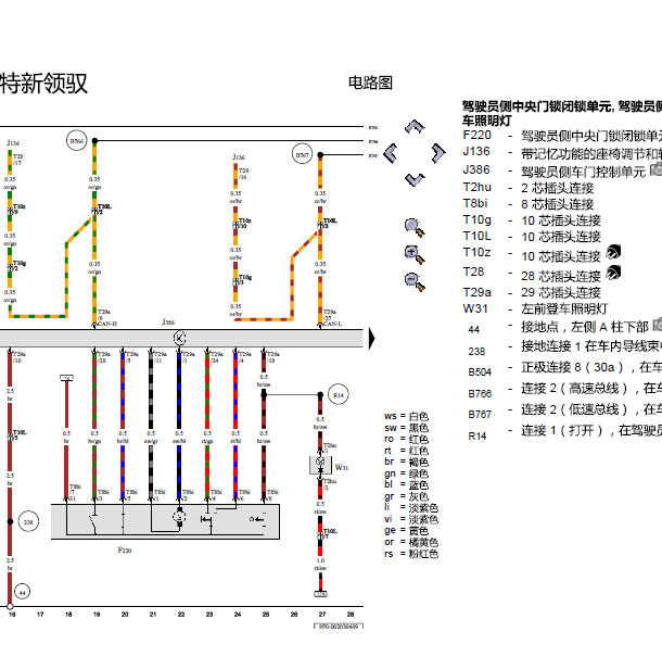 11年帕萨特中控门锁线路图