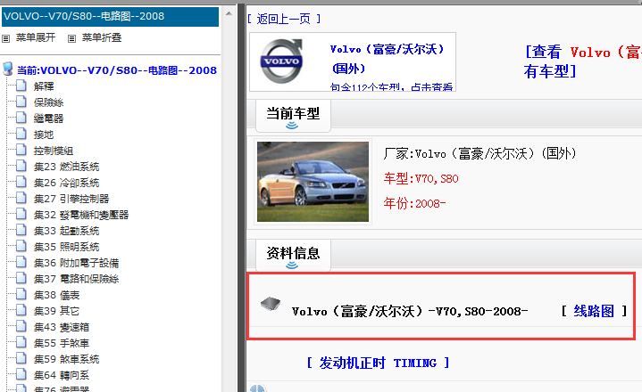 2008年沃尔沃V70,S80 电路图