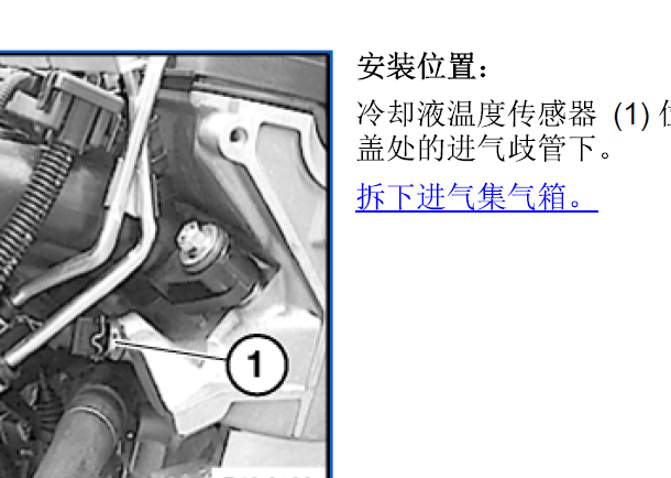 1995-2003年宝马530I水温传感器位置