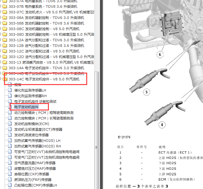 2011年路虎揽胜运动版发动机控制模块位置