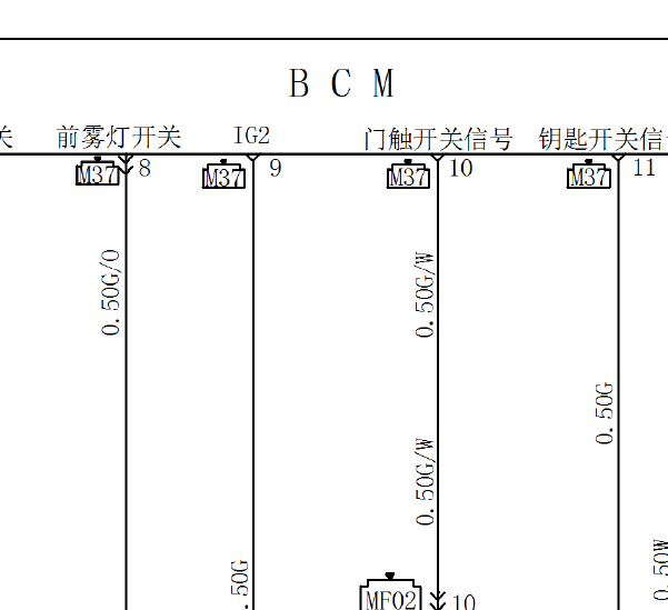 2014年江淮瑞风M2 BCM电路图