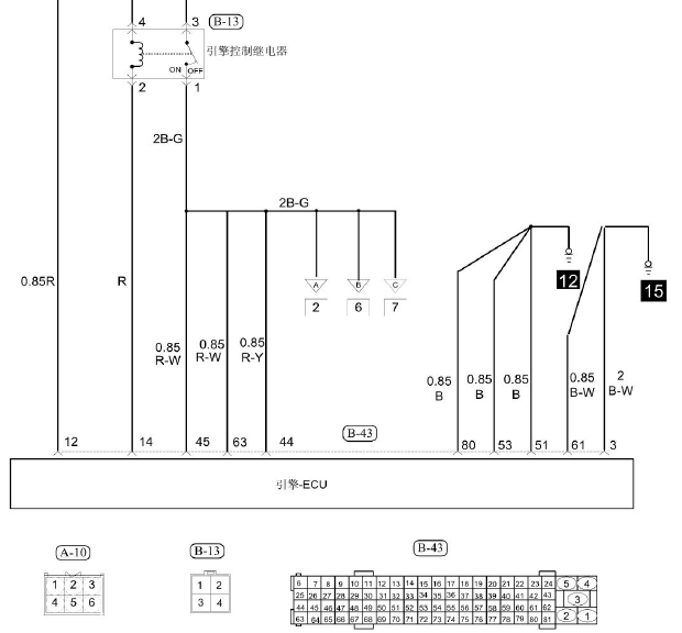 东南菱悦V3发动机电脑针脚图