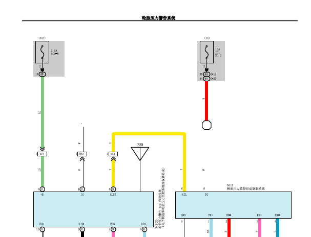2015年丰田皇冠胎压监测系统电路图