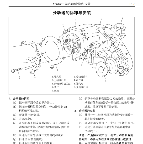08年长城哈弗H3分动器手册