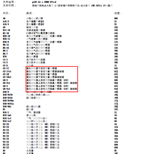 13年奔驰唯雅诺氧传感器线路图