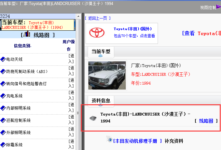 1994丰田沙漠王子LANDCRUISER 电路图