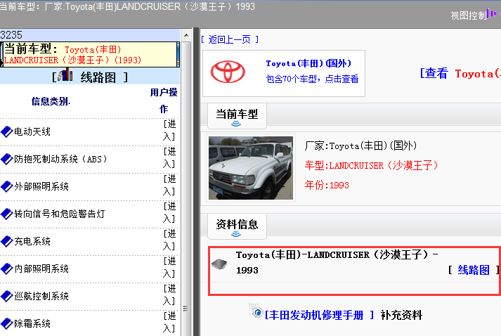 1993年丰田沙漠王子LANDCRUISER电路图