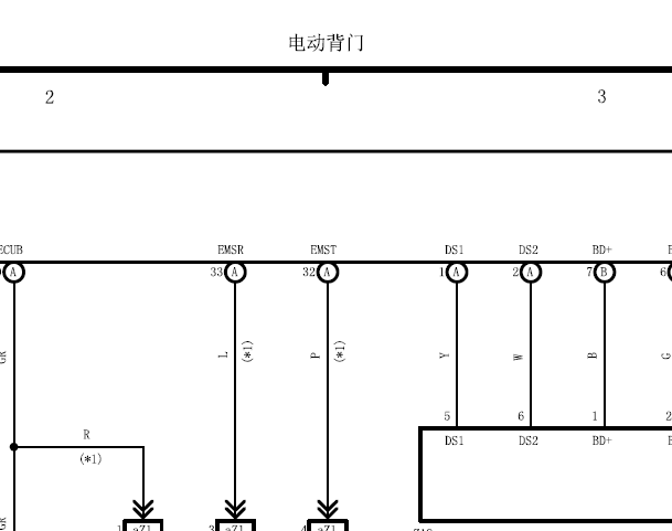 2016年雷克萨斯RX200T 电动背门电路图
