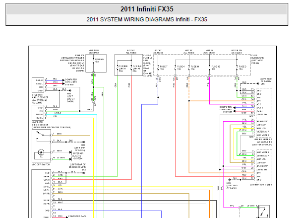 2011年英菲尼迪FX35 ABS电路图
