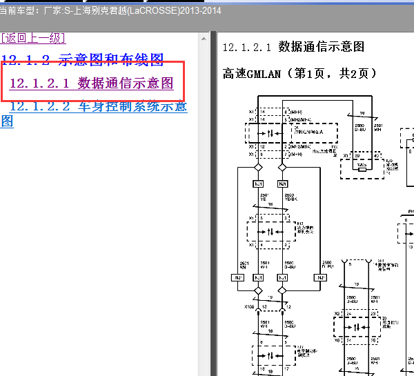 2013-2014年别克君越CAN线电路图