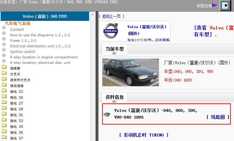 1995年沃尔沃940, 960, S90, V90 940 电路图