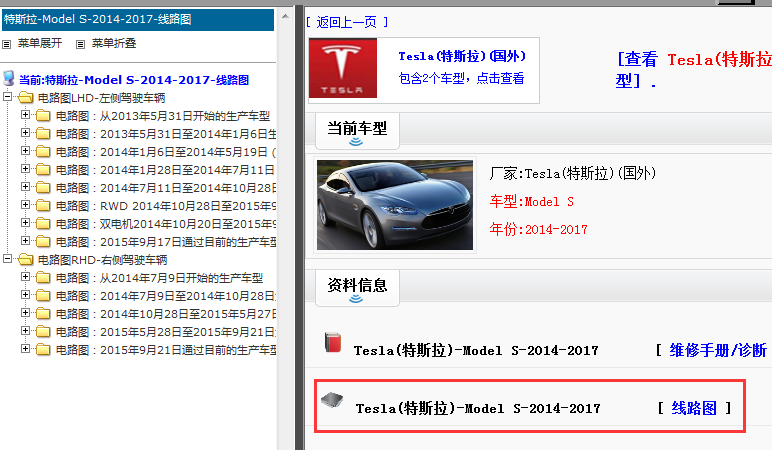 20014-2017年特斯拉Model S电路图