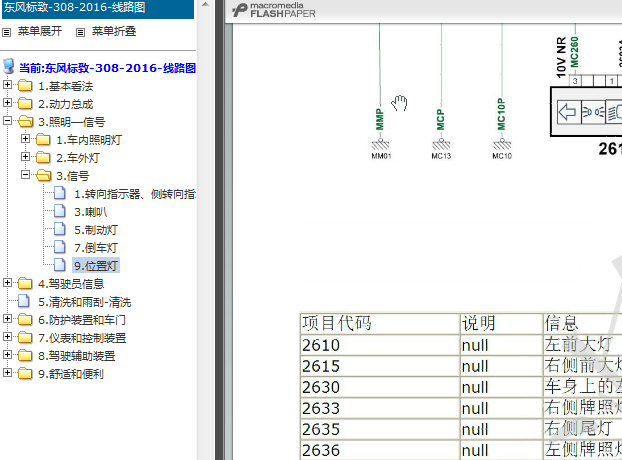 16年标致308尾灯电路