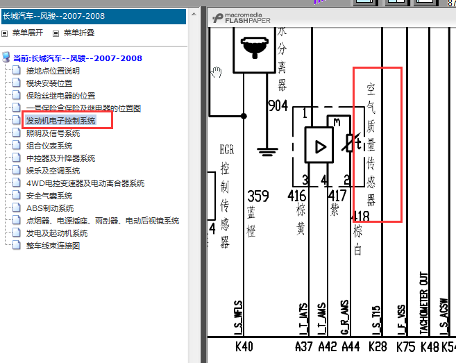 长城风骏柴油发动机电路图