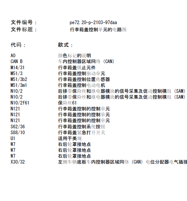 10年奔驰E300行李厢线路图