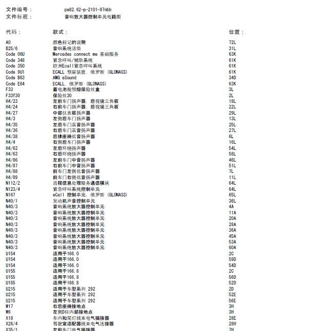 13年奔驰ML300娱乐系统相关线路图
