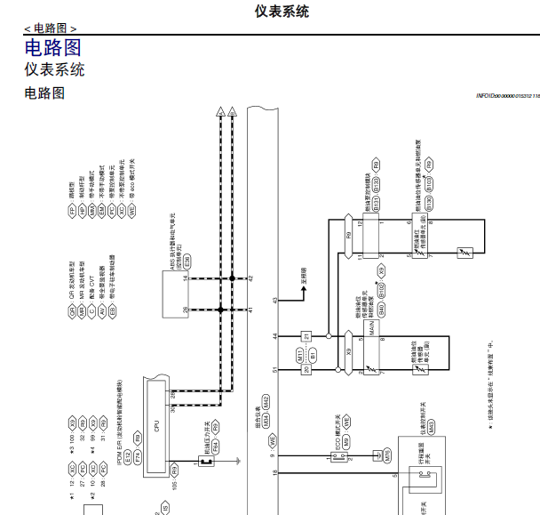 17年日产奇骏仪表电路图