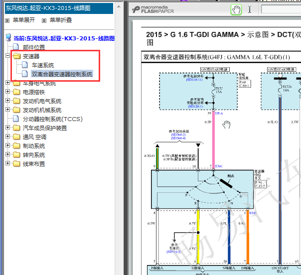 2015年起亚KX3变速箱电路图