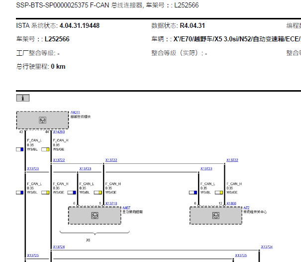 2009年宝马X5 CAN线电路图
