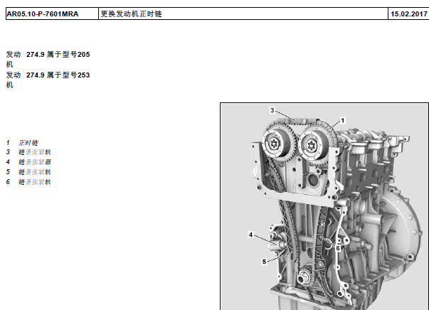 2016年奔驰C200发动机维修手册