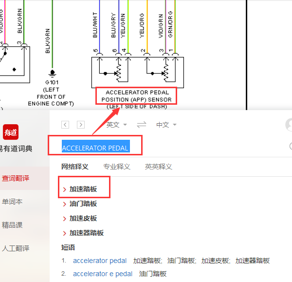 13年蒙迪欧加速踏板线路图