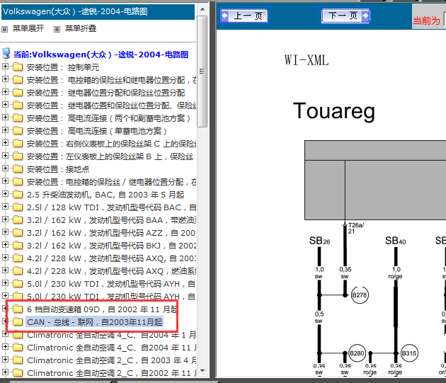 04年大众途锐变速箱和CAN电路图