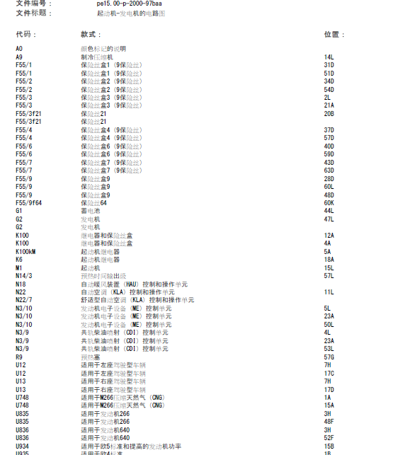 11年奔驰B200启动系统线路图