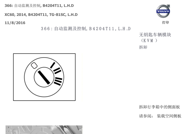 14年沃尔沃XC60 KVM拆装资料