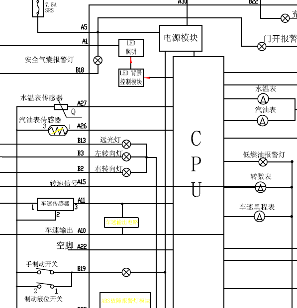 金杯阁瑞斯转速表线路图