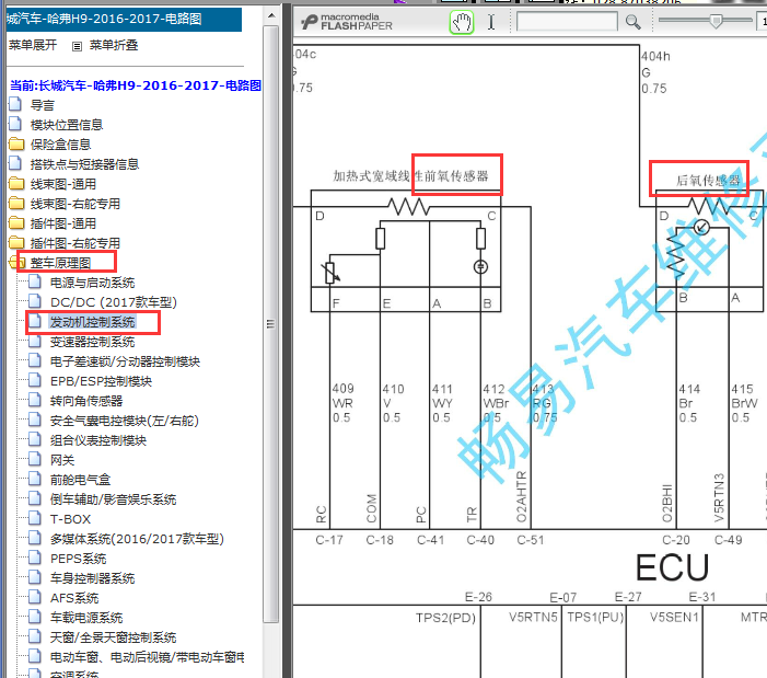 2016-2017长城哈弗H9发动机电路图