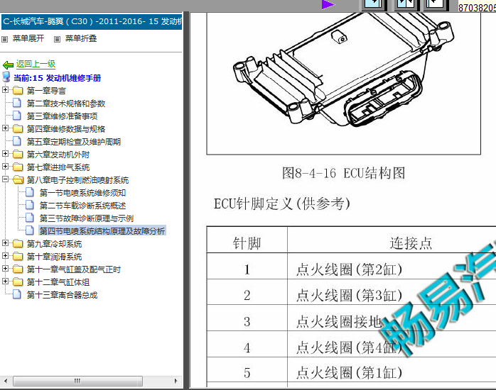 12年长城C30发动机针脚定义图