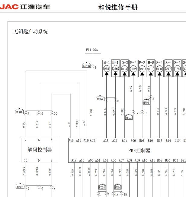 14年江淮和悦智能钥匙电路图