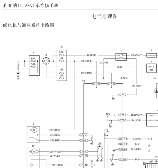 昌河铃木利亚纳空调电路图