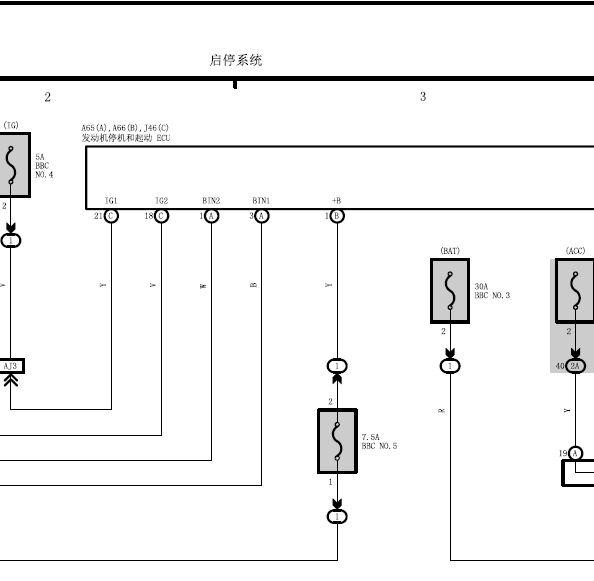 17年凌志RX200T启停系统线路图