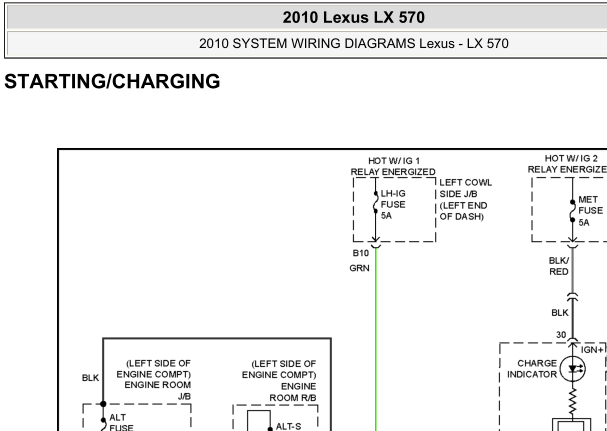 10年雷克萨斯LX570发电机电路图