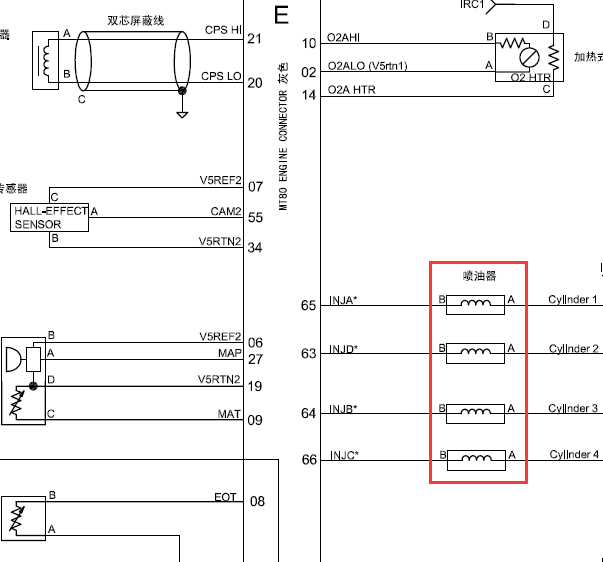 格瑞斯MT80喷油嘴线路图