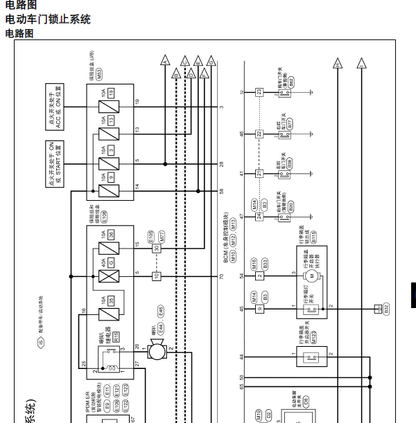 17年启辰D60防盗门锁线路图
