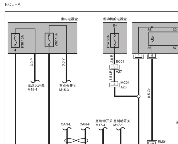 2015年江淮瑞风MF发动机电路图