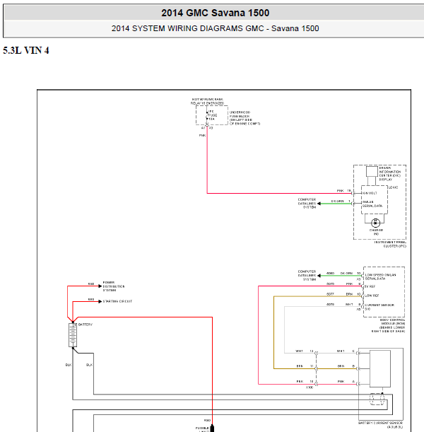 14年GMC 5.3启动系统线路图