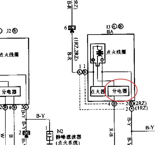 2RZ发动机分电器线路图