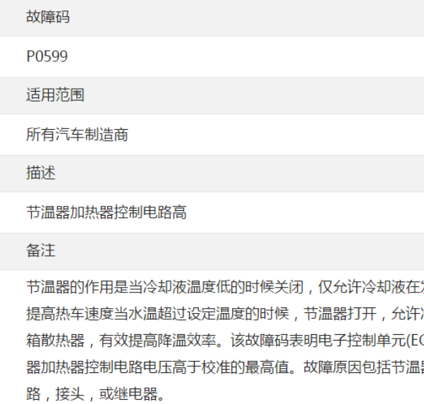 05年大众帕萨特P0599故障码