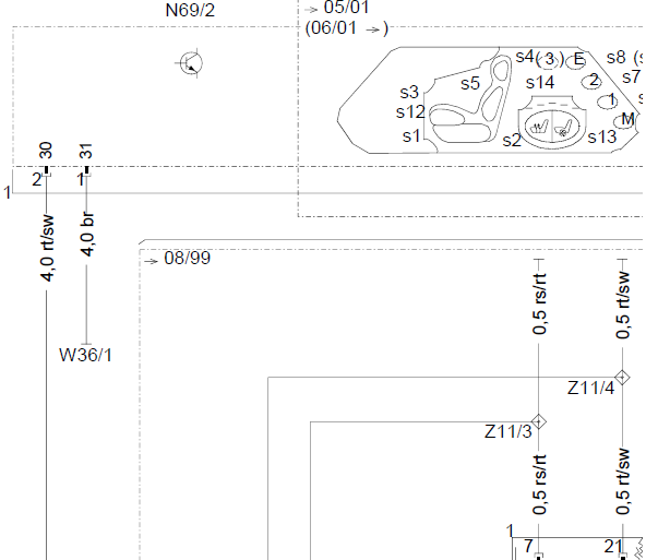 2008年奔驰S350L门锁电路图