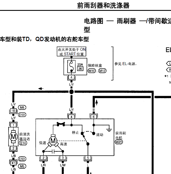 日产帕拉丁雨刮器线路图