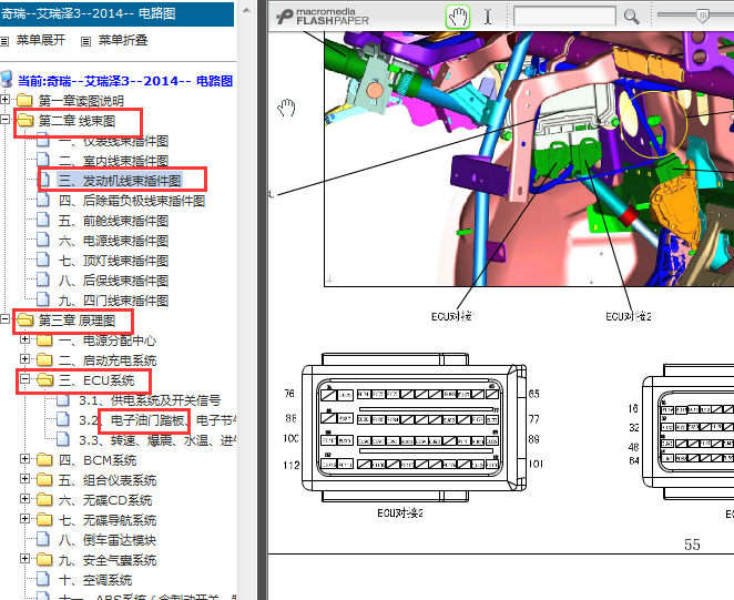 2014年奇瑞艾瑞泽3发动机针脚